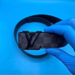 Louis Vuitton Black Checkered Belt